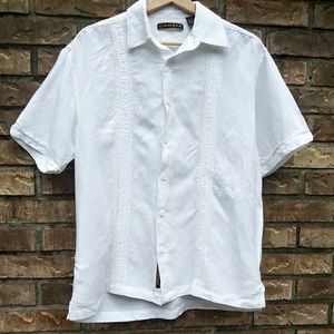 Mens Cubavera Button Front Guayabera Shirt